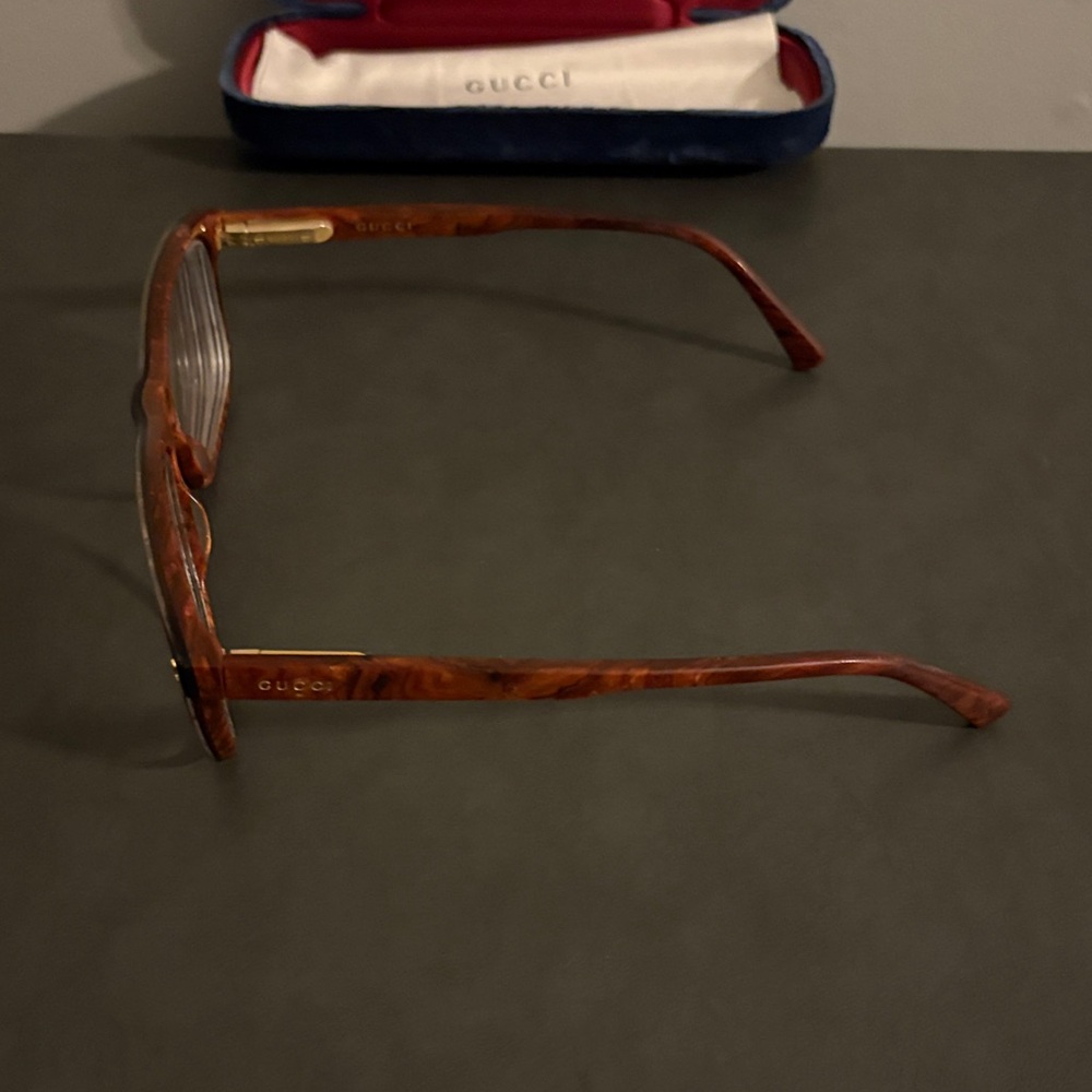 Gucci Dark Brown Designer Frames - unisex (AUTHENTIC) gently used prescription. - Picture 2 of 9